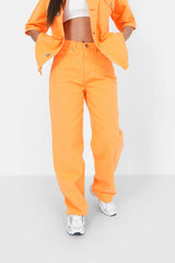 Jean large brodé Orange