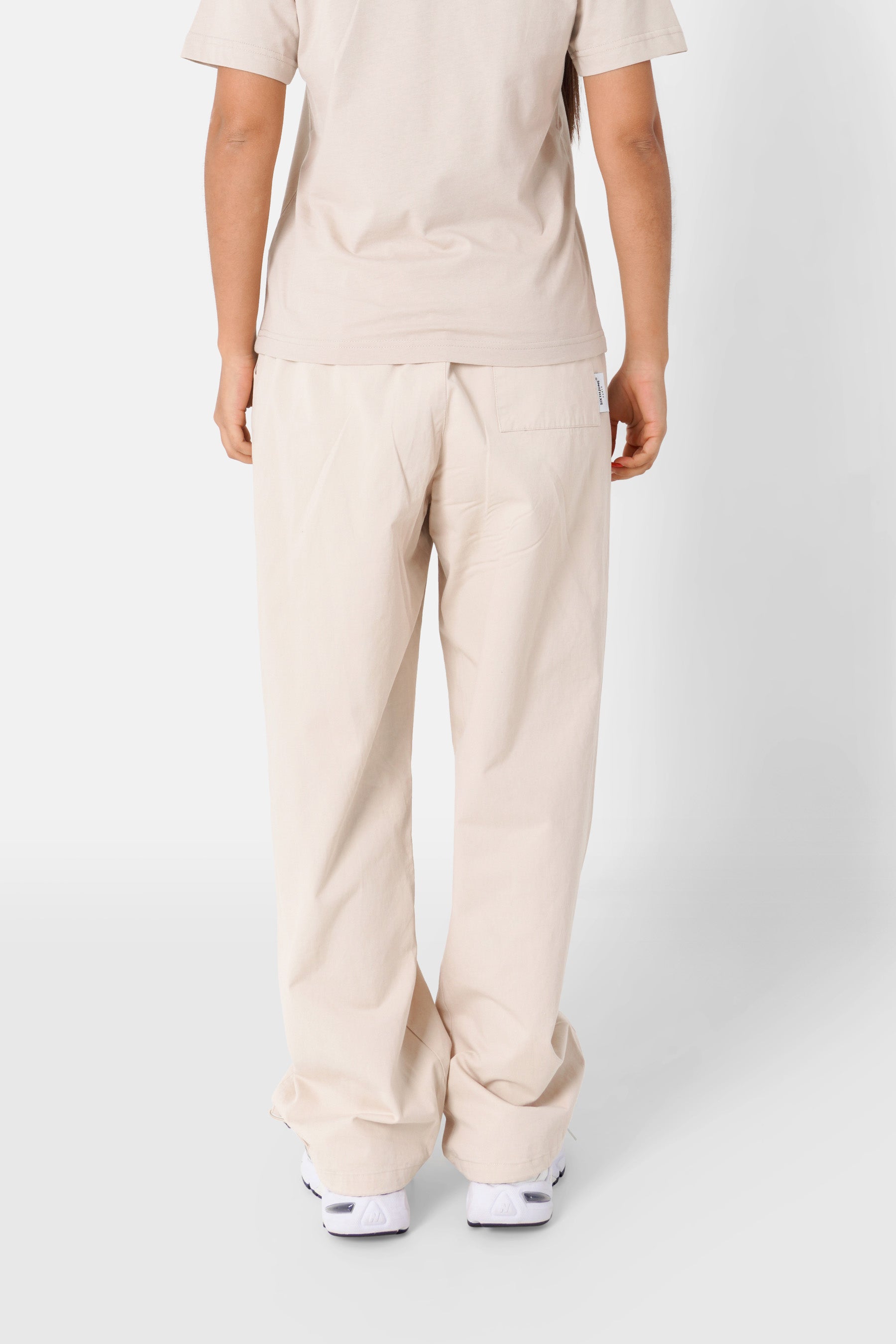 Pantalon parachute logo Beige clair