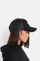 Casquette logo métallique nylon Noir