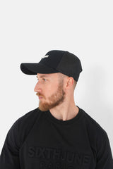 Casquette logo métallique nylon Noir