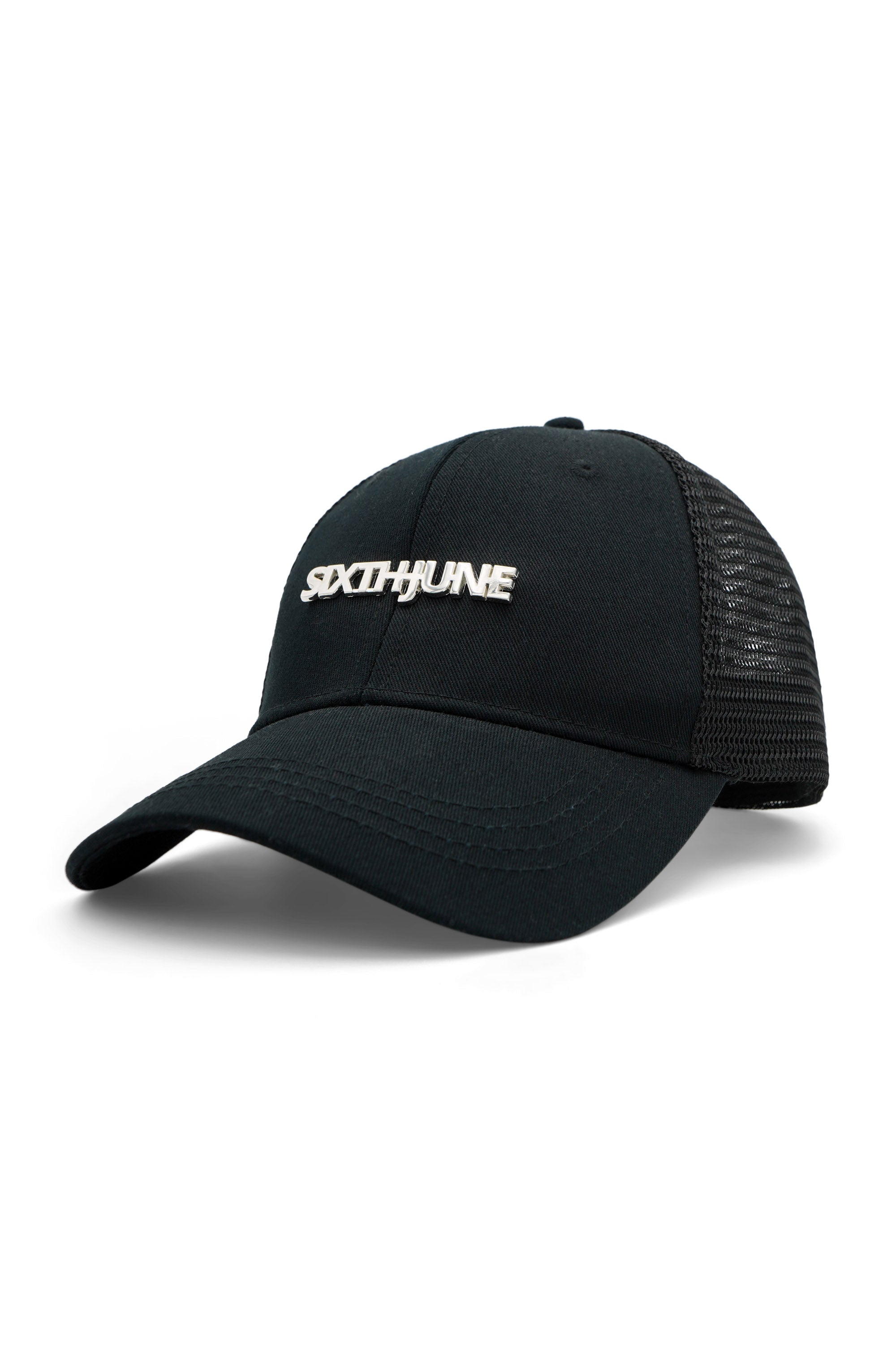 Casquette logo métallique nylon Noir