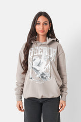 Sweatshirt imprimé freedom Beige