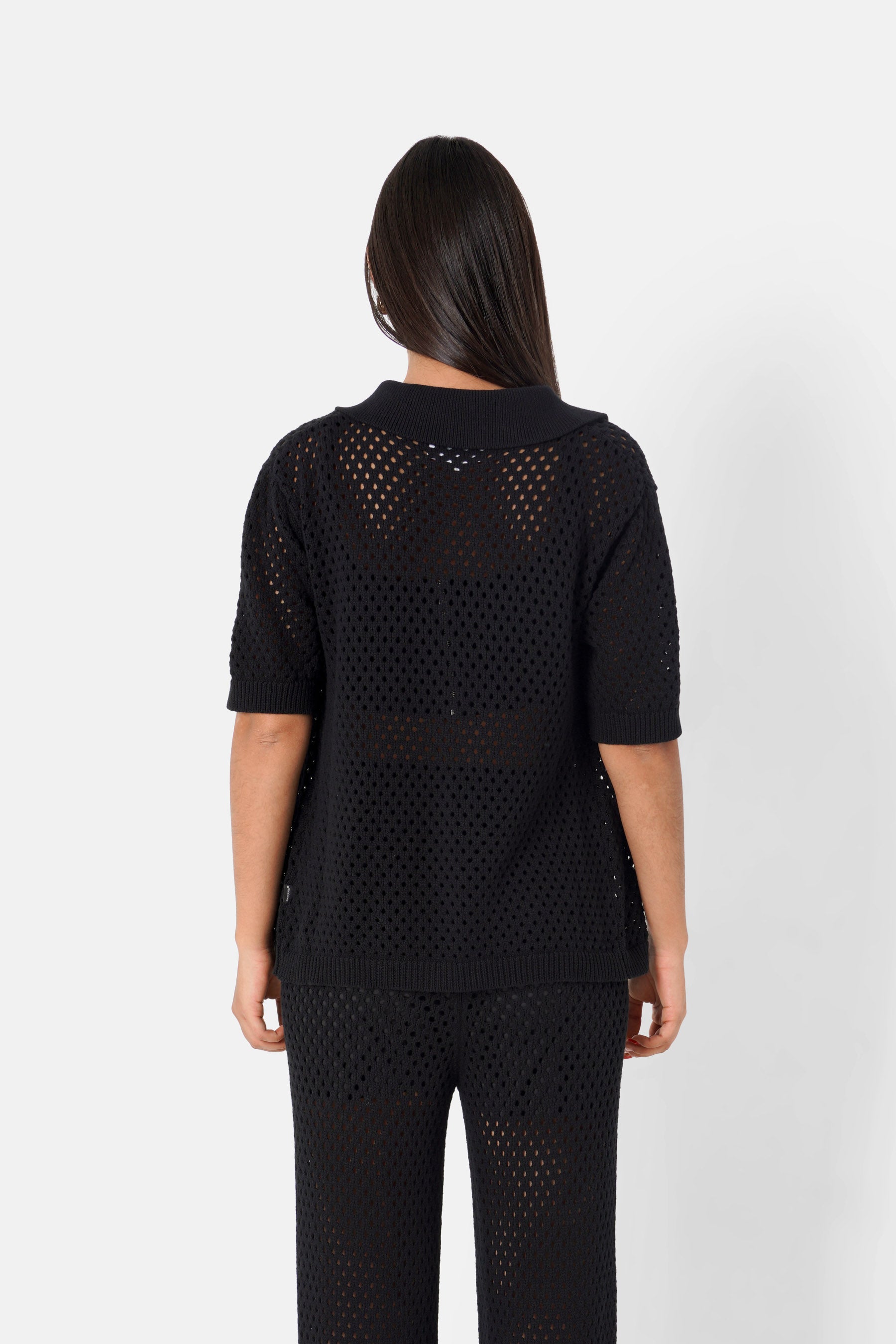 Chemise crochet details Noir