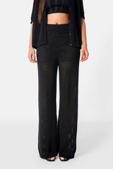 Pantalon crochet details Noir