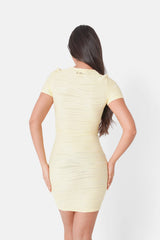 Robe texturé wavy bijou Jaune