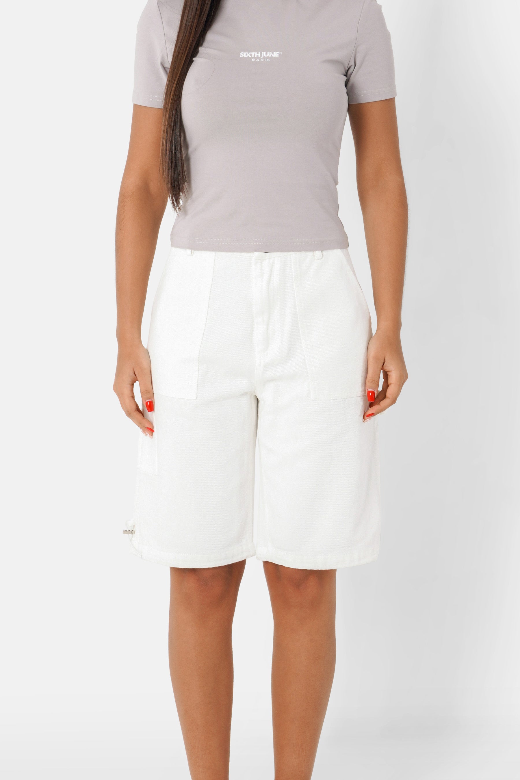 Carpenter shorts with drawstrings White