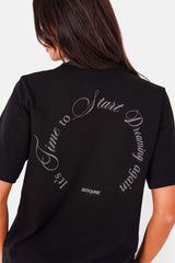 T-shirt logo inscription cercle Noir