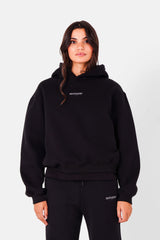 Sweatshirt imprimé texte cercle Noir