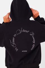 Sweatshirt imprimé texte cercle Noir