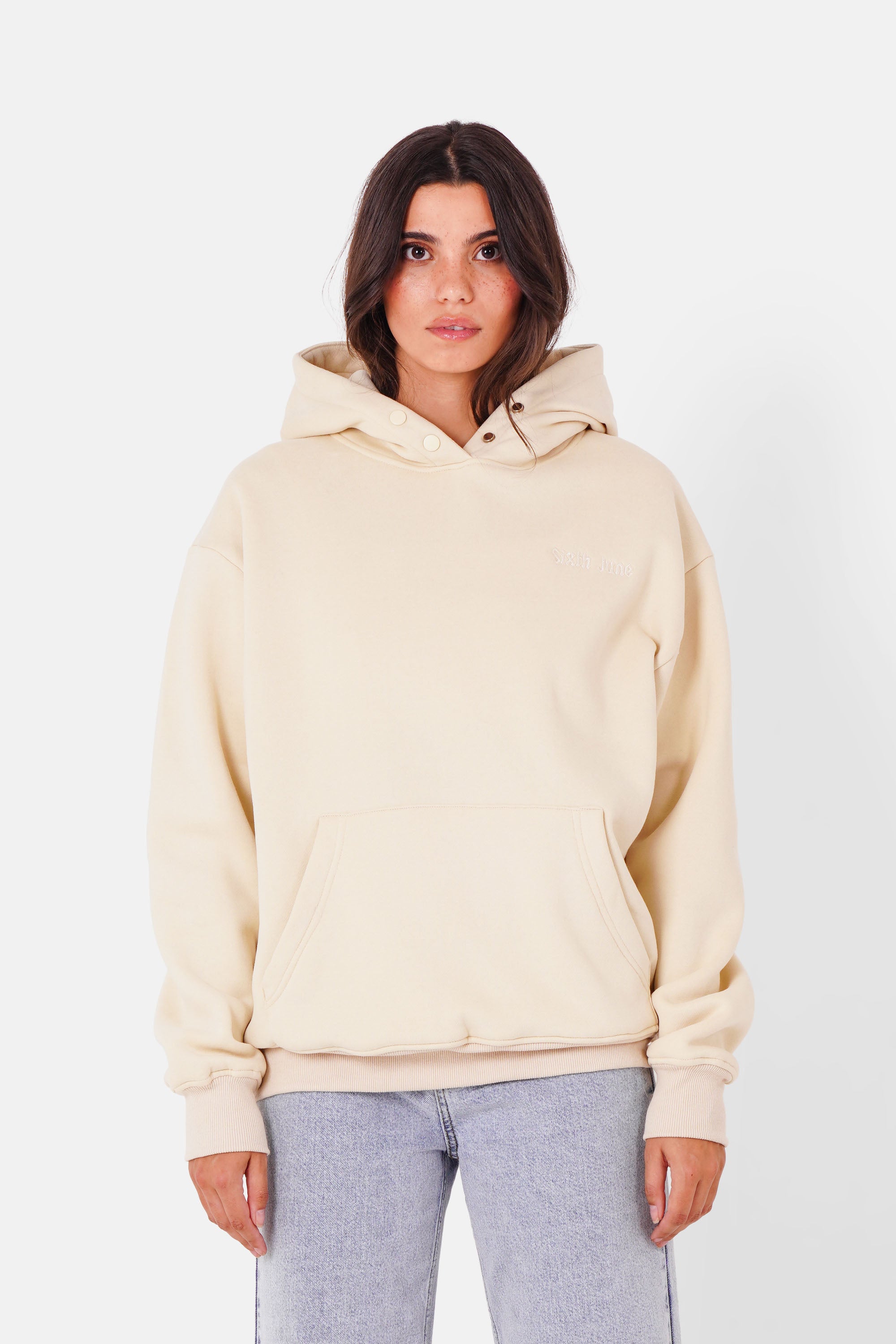 Sweatshirt logo gothique imprimé Beige