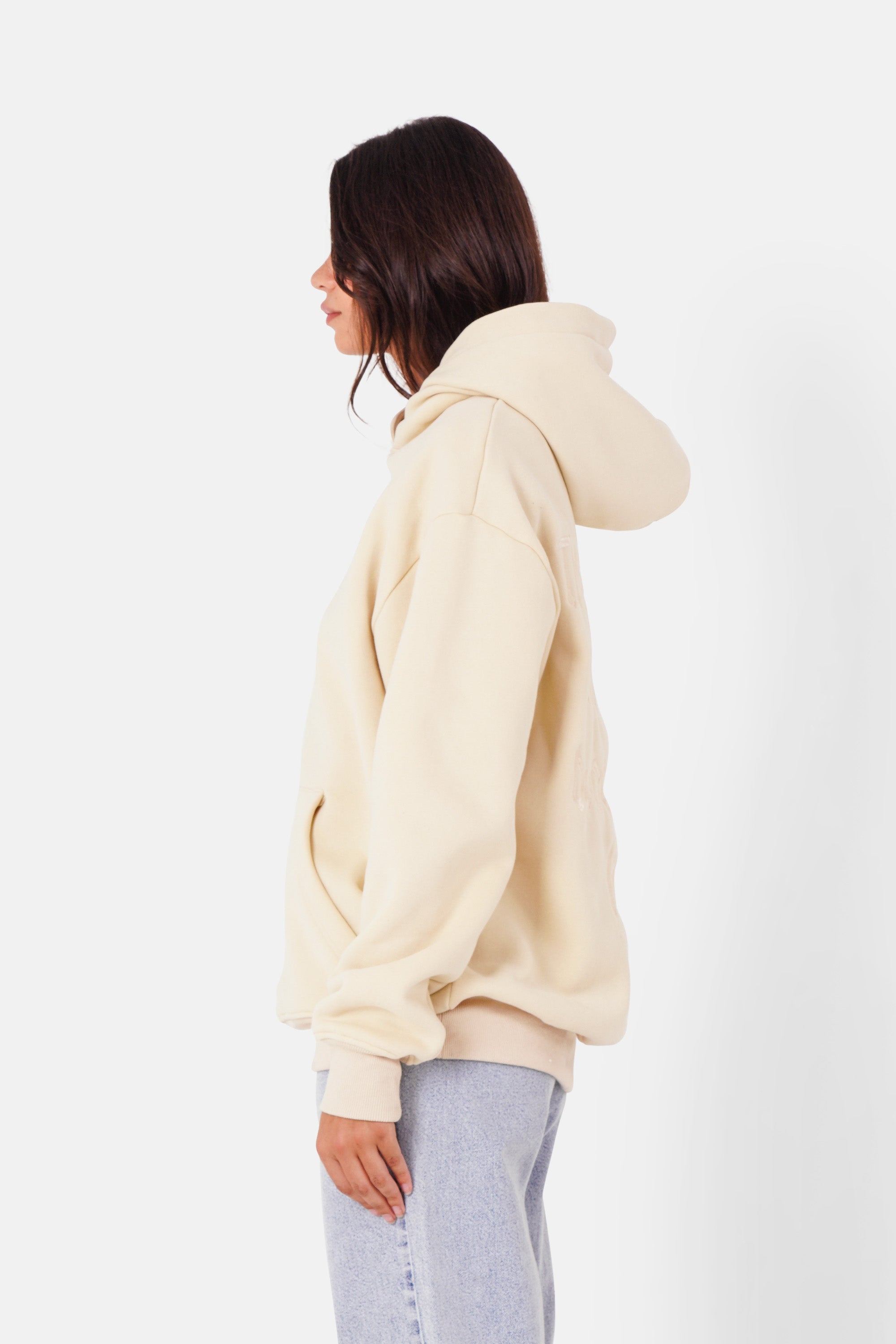 Sweatshirt logo gothique imprimé Beige