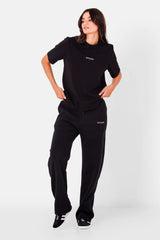 Gerade geschnittene Jogginghose mit Logo-Print in Schwarz