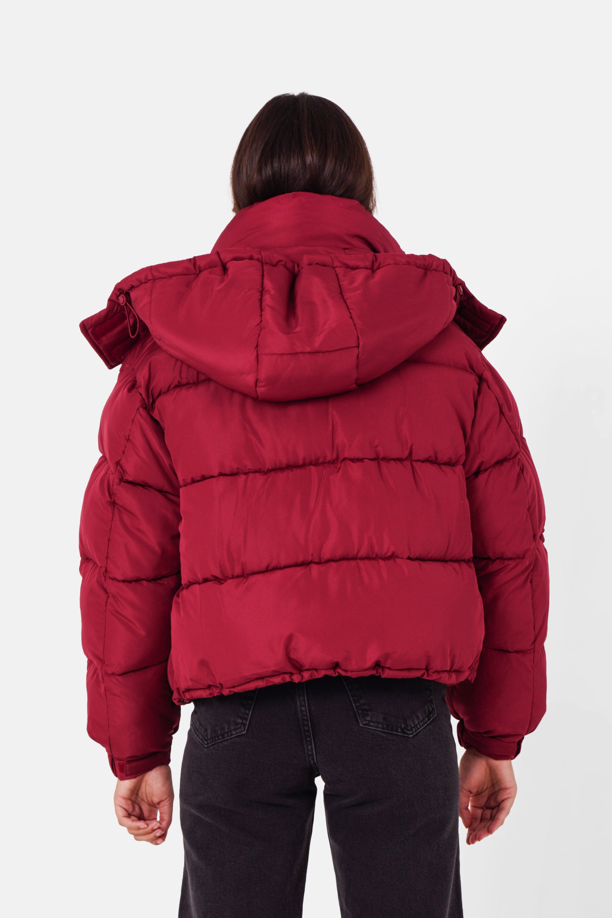 Doudoune courte oversize Rouge bordeaux