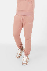 Soft embroidered logo joggers Dark pink