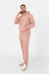 Soft embroidered logo joggers Dark pink