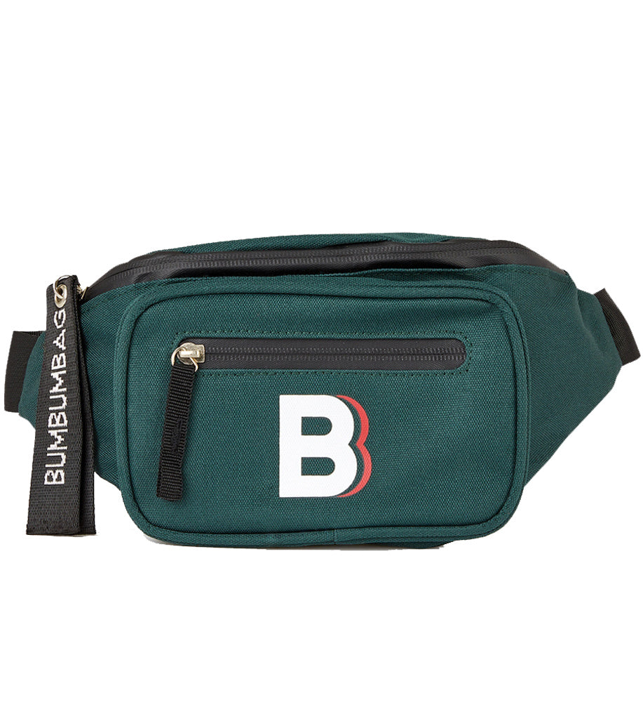 double zips logo chest bag green