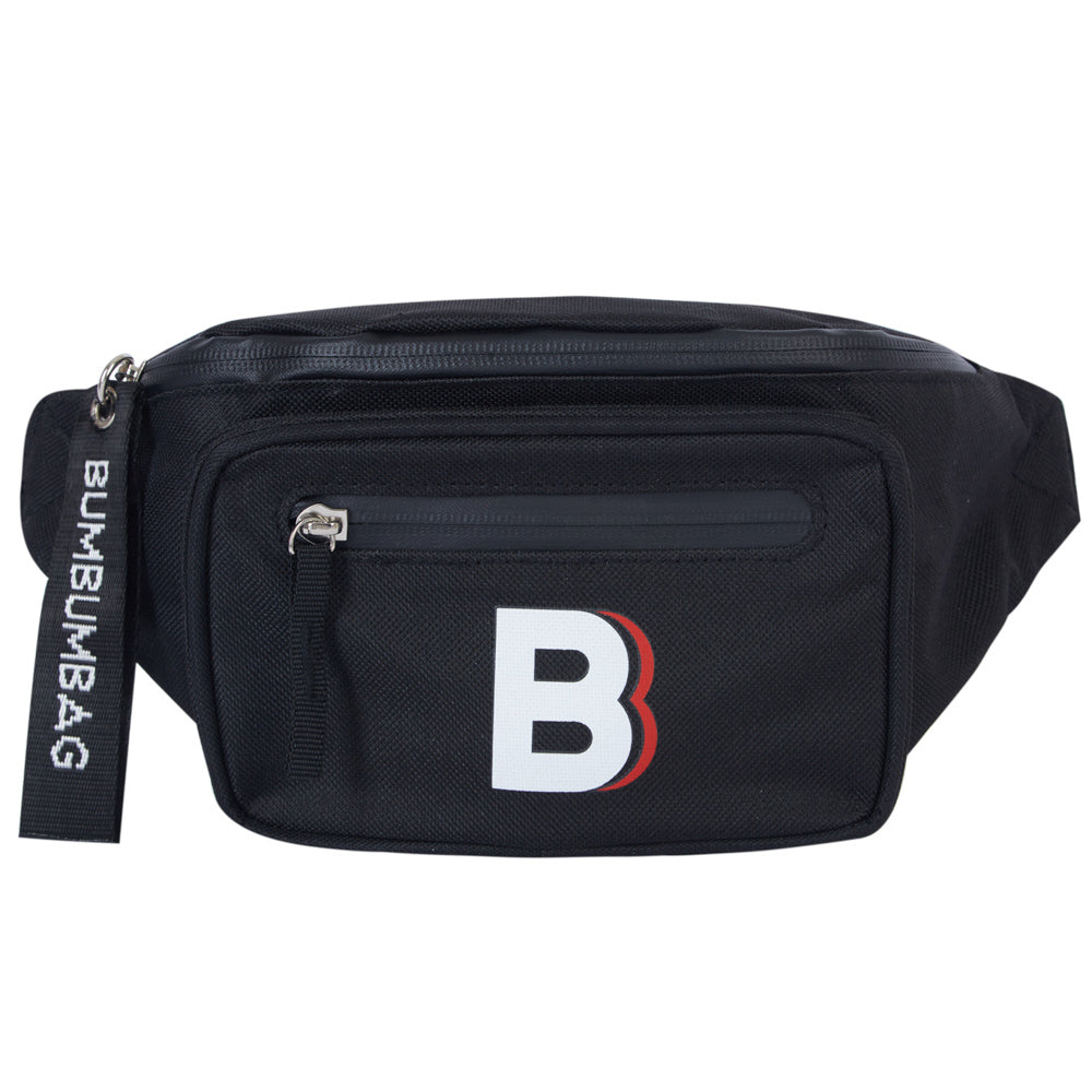 double zips logo chest bag black