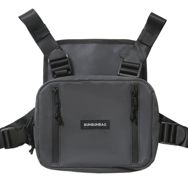 Reflective logo little chest bag dark