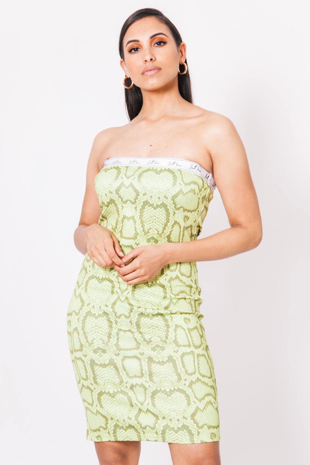 Snake print sale bandeau dress