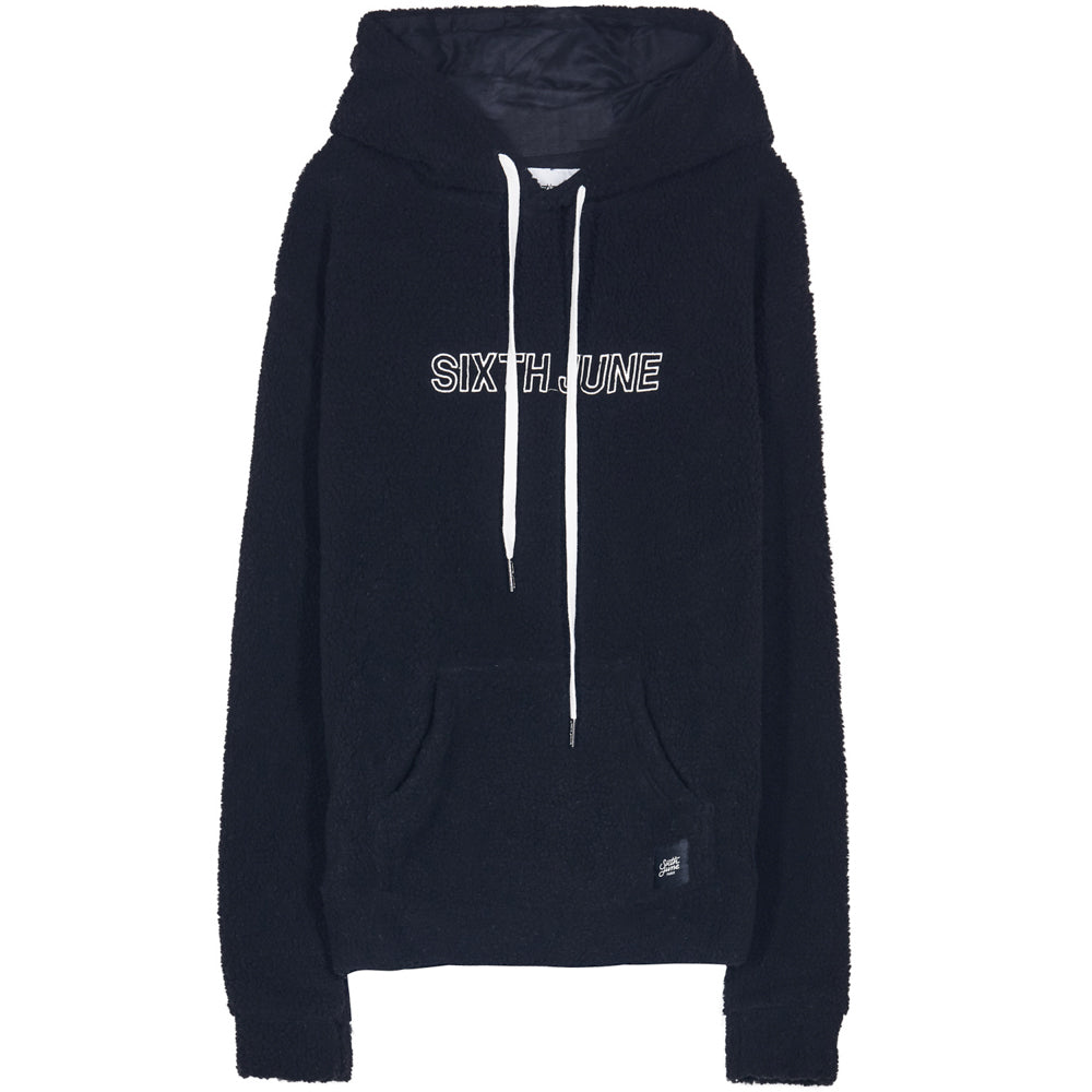 Textured Pocket Drawstring Hoodie