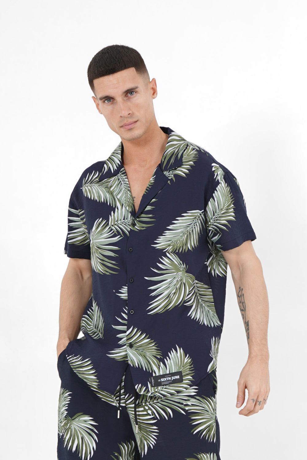 tropical blue shirt