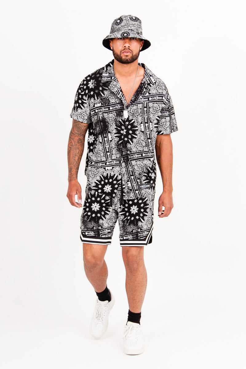 All over bandana shirt black – Sixth June