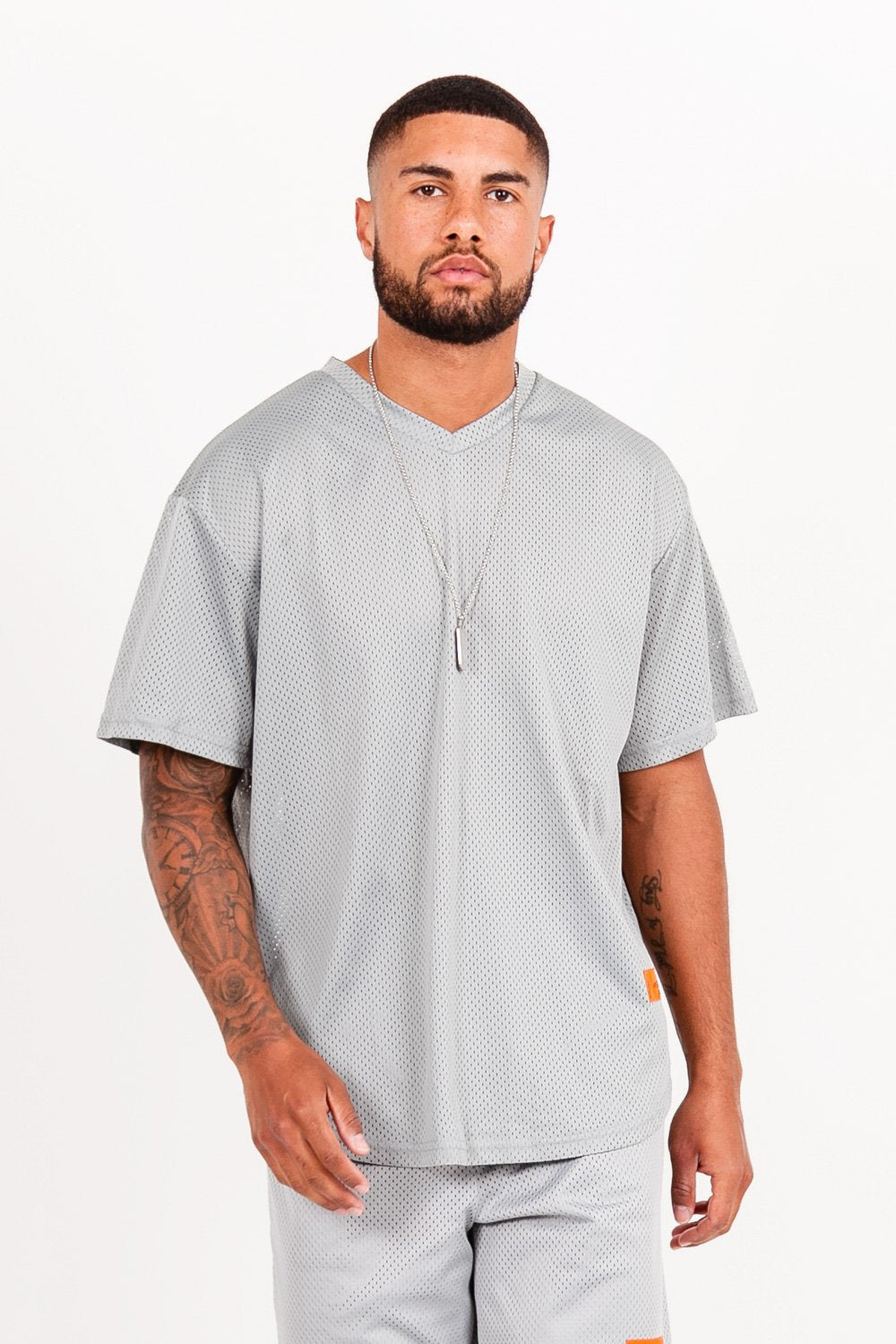 Mesh logo t-shirt Grey