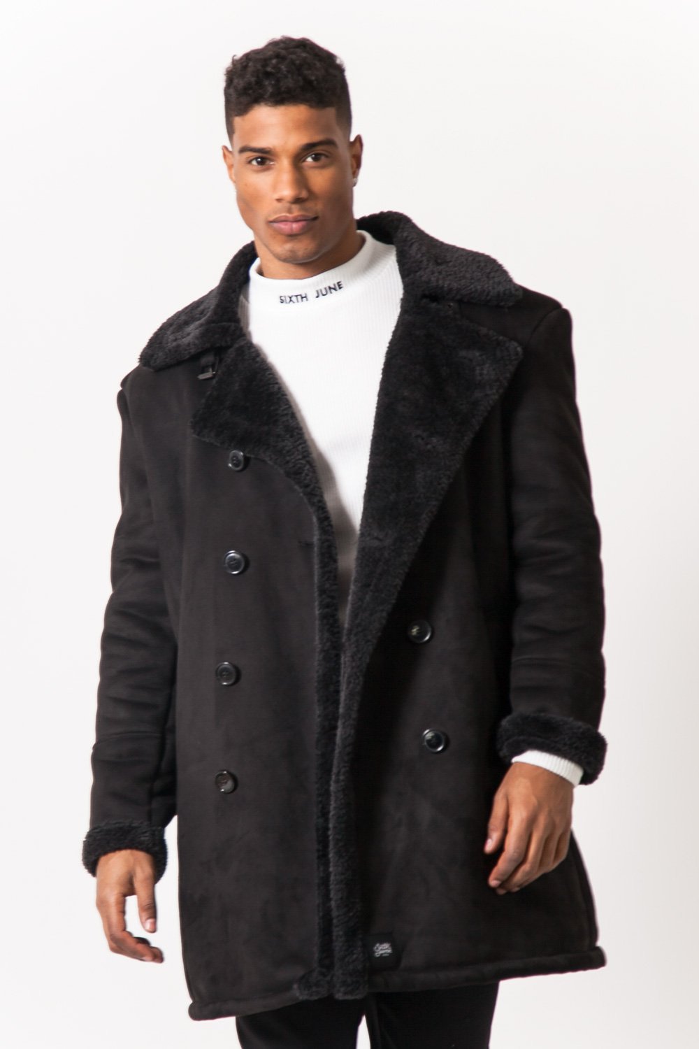Mens Black Faux Fur Jacket, Mens Faux Fur Coat