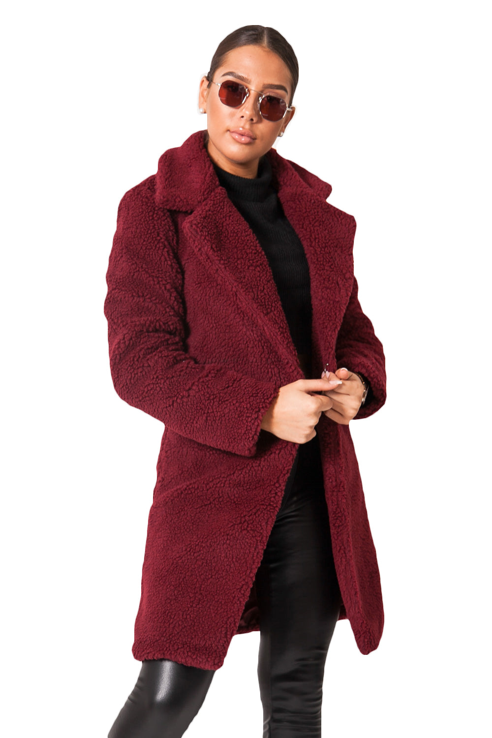 Burgundy teddy outlet jacket